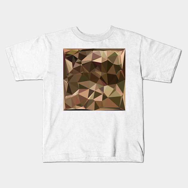 Sienna Abstract Low Polygon Background Kids T-Shirt by retrovectors